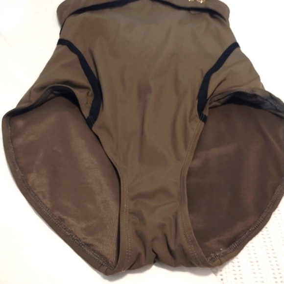 Spanx Olive Green One-Piece Swimsuit with Black Straps - Picture 2 of 9